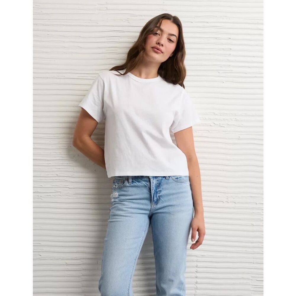 American Eagle Ex Boyfriend Tshirt Off White XS